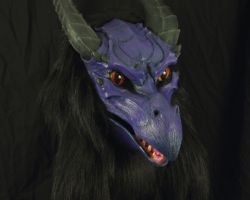 Realistic purple dragon fursuit head 4