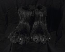Black gryphon realistic fursuit partial 6